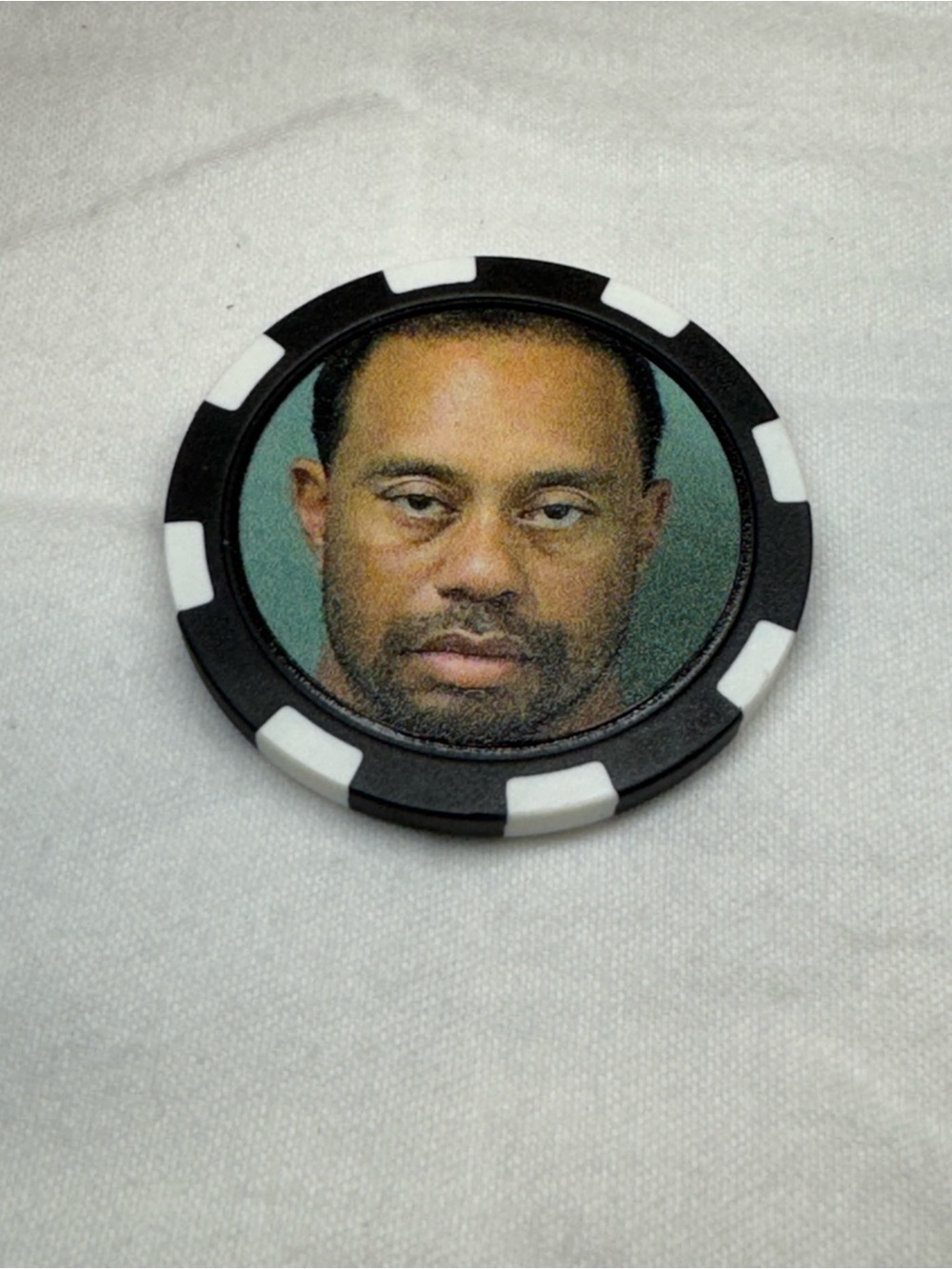 Black and White Poker Chip Golf Ball Marker Accessory